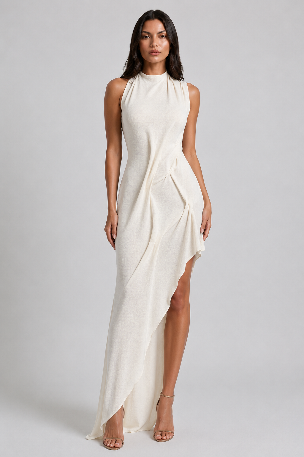 Vestido drapeado ondulado